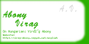 abony virag business card